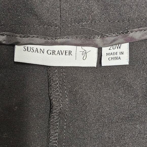 Susan Graver Trouser Pants Womens Plus 20W Black High Waisted Cropped Stretch - Picture 3 of 9